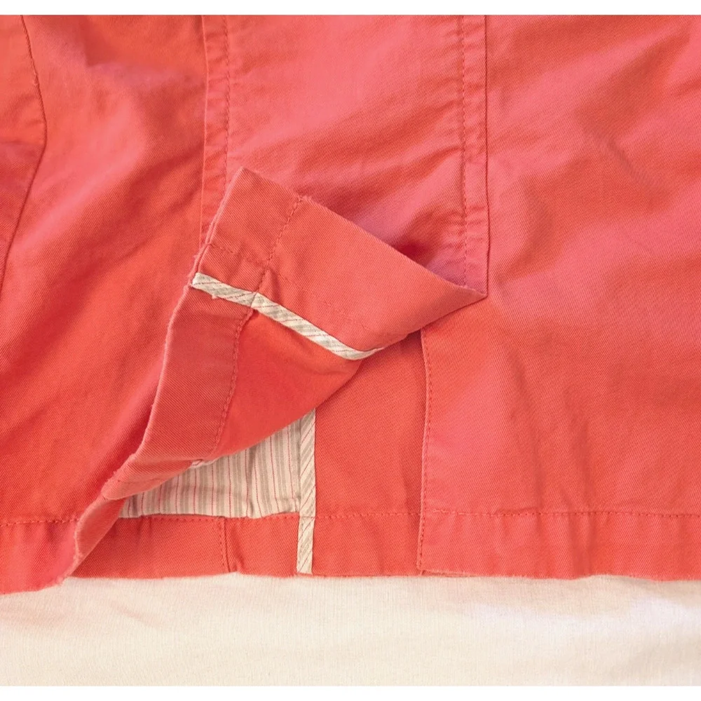 Old Navy Womens Large Coral Cotton Blazer 3/4 Sleeve 3 Button Jacket L - Picture 5 of 11